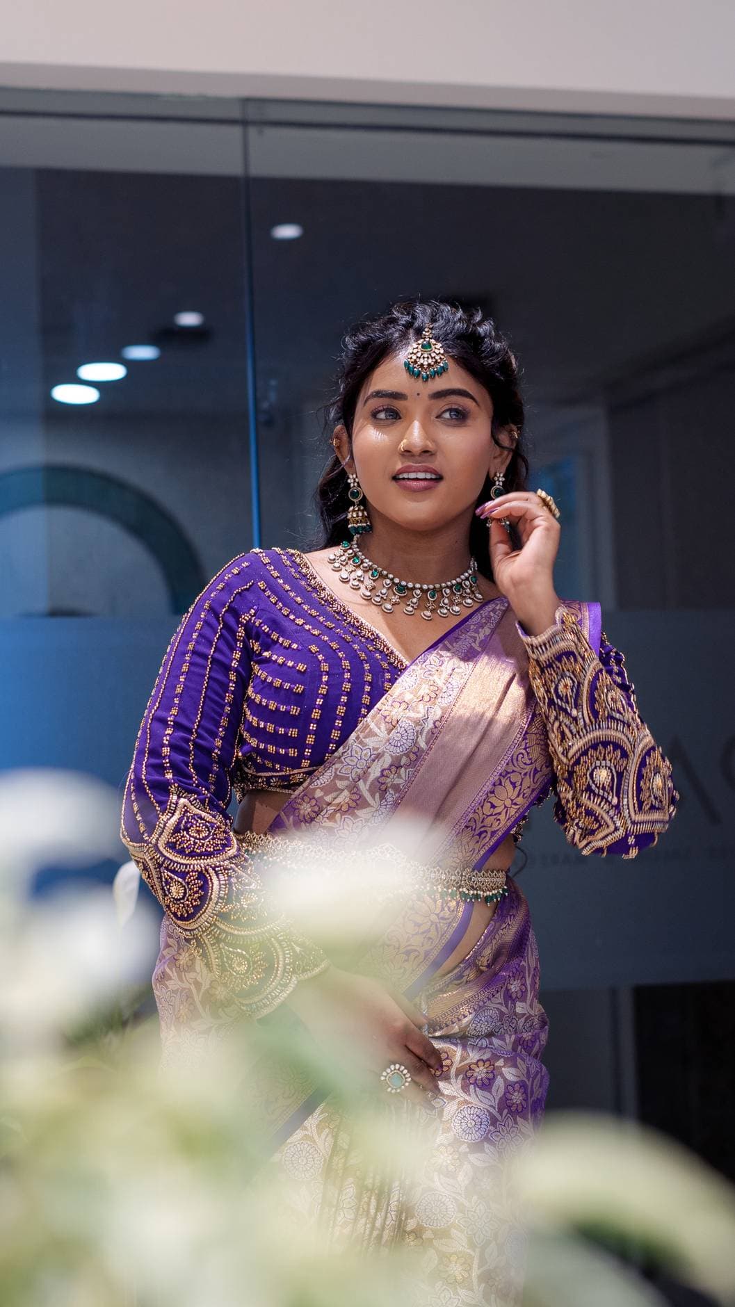 Bridal hairstyling at Page 3 Luxury Salon Madurai