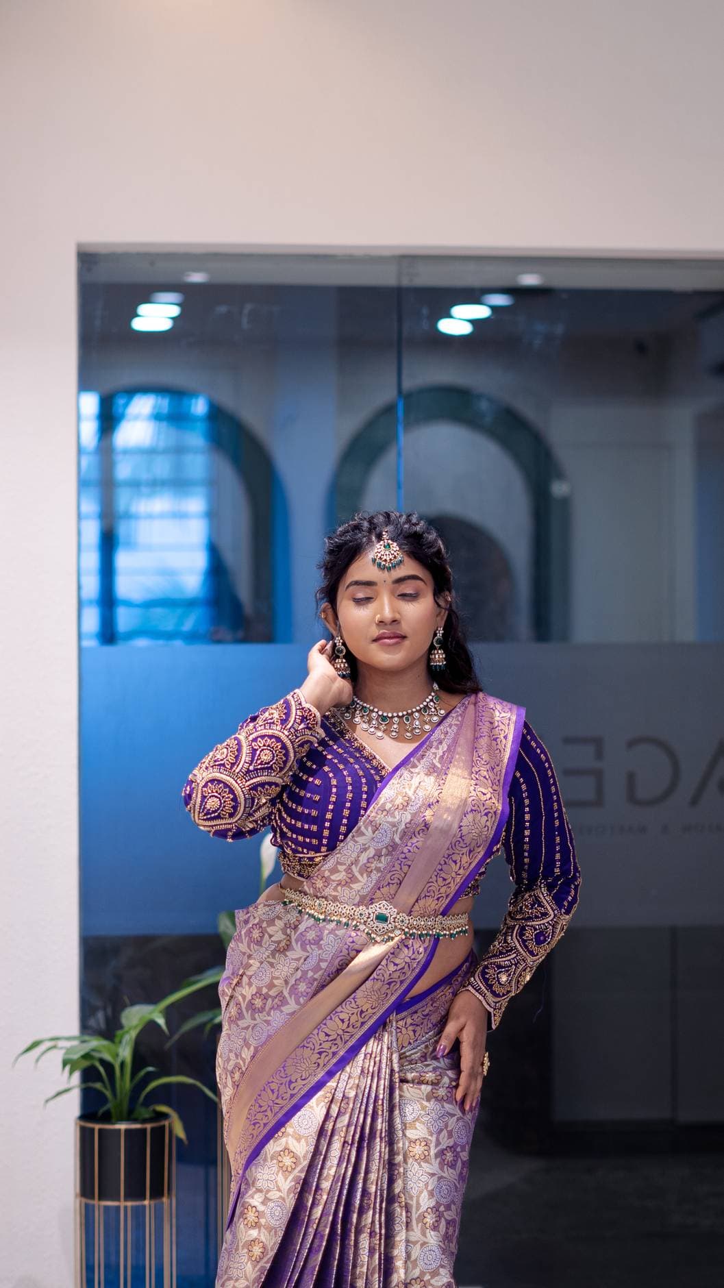 Bridal hairstyling at Page 3 Luxury Salon Madurai