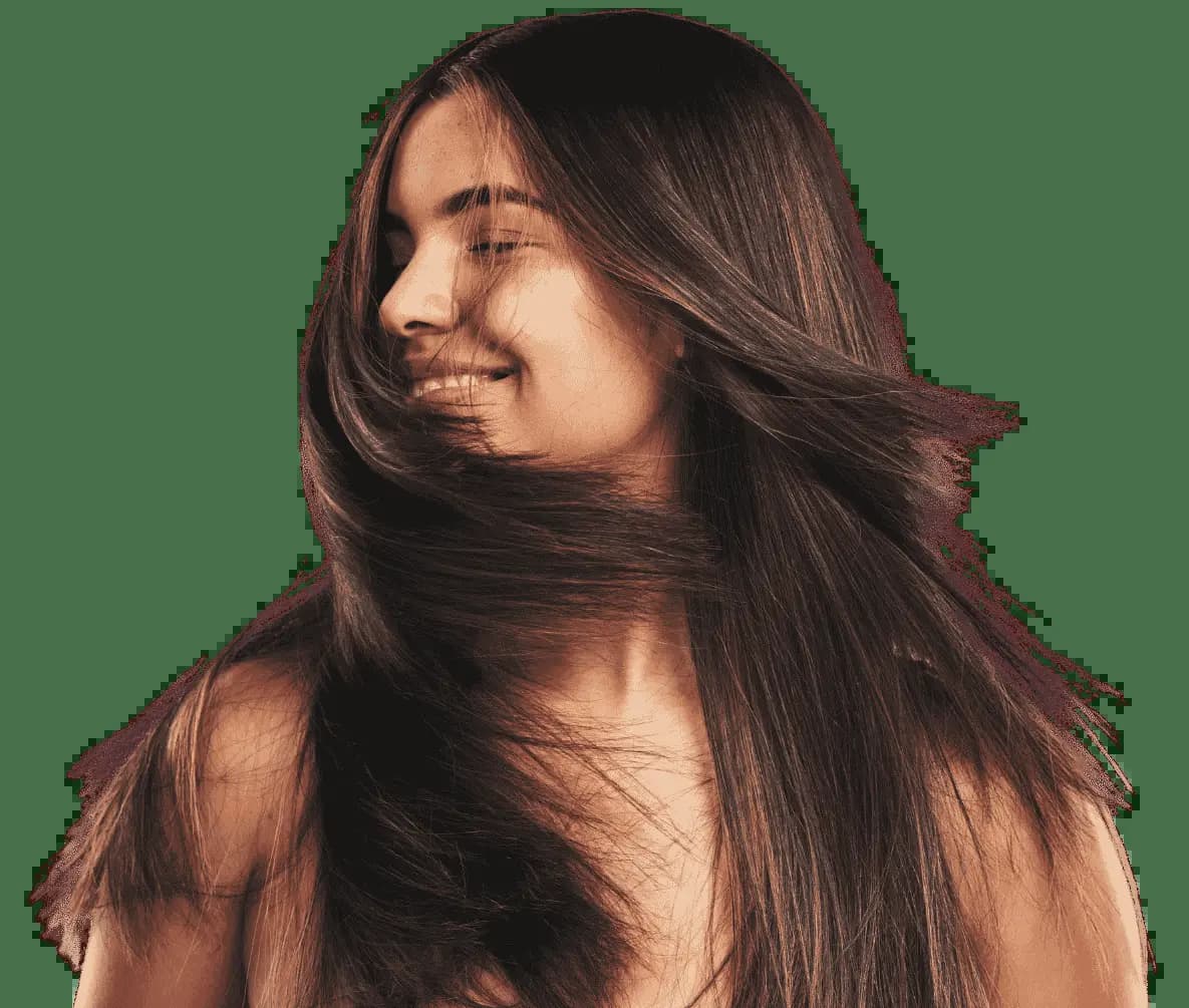 Woman with beautifully styled, flowing hair at Page 3 Salon Madurai